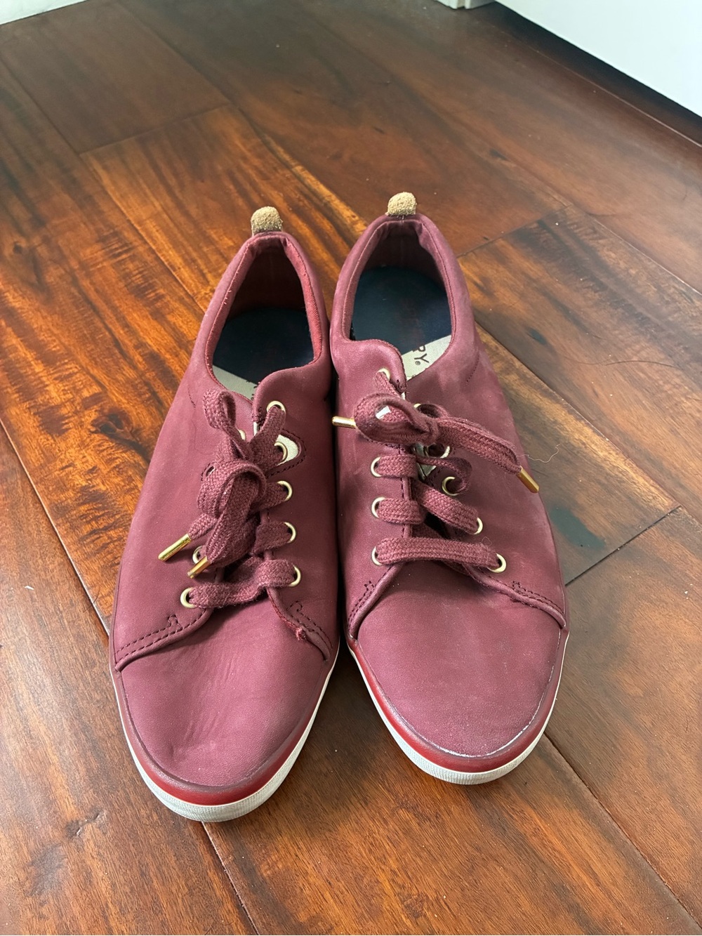 Sperry Women’s Lace-Up Sneakers in Burgundy